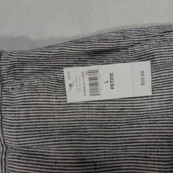 Gap Free Pants Mid-Waist Slant Pockets Women's Navy, White Stripe Size Large - Picture 3 of 9